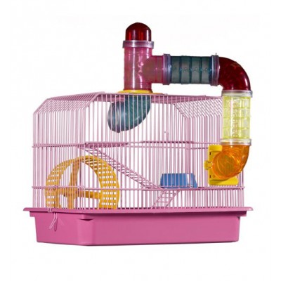 GAIOLA 157 HAMSTER TUBINHO ROSA EPOX