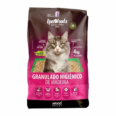 GRANULADO DE MADEIRA P/GATOS 4 KG