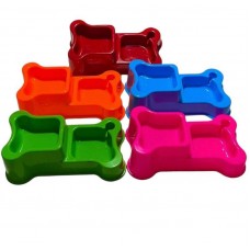 21681 - COMEDOURO DUPLO LINHA OSSO 450ML