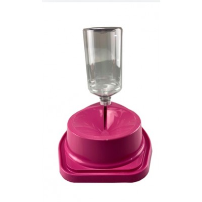 BEBEDOURO PET LONGO C/DOSADOR AUT ROSA