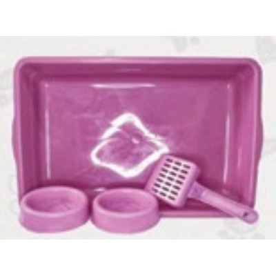 KIT P/GATO ROSA(BANDEJA+PA+2 COM)