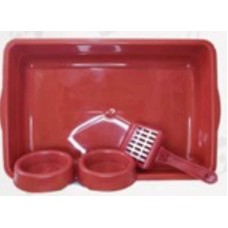 21723 - KIT P/GATO VERMELHO(BANDEJA+PA+2 COM)