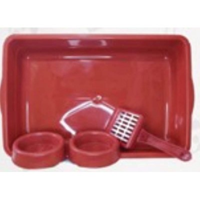 KIT P/GATO VERMELHO(BANDEJA+PA+2 COM)