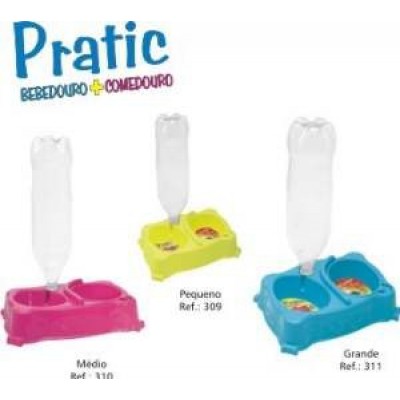 COMEDOURO CAES PRATIC MEDIO ROXO