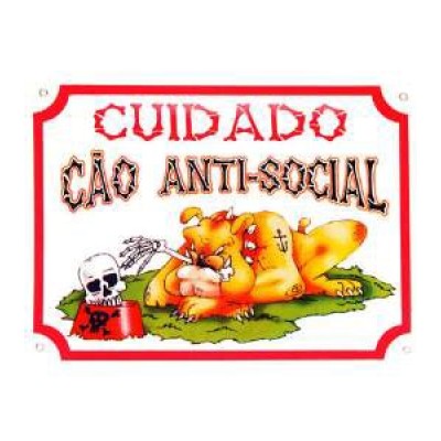 PLACA DE ADVERT CAO ANTE SOCIAL 16,5X24