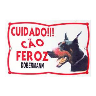 PLACA DE ADVERT. DOBERMANN 16,5X24 CM