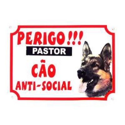 PLACA DE ADVERT. PASTOR 16,5X24 CM