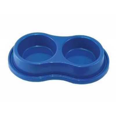 COMEDOURO DUPLO PEQ. ANTI-FORMIGA AZUL