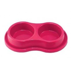 18075 - COMEDOURO DUPLO PEQ. ANTI-FORMIGA ROSA